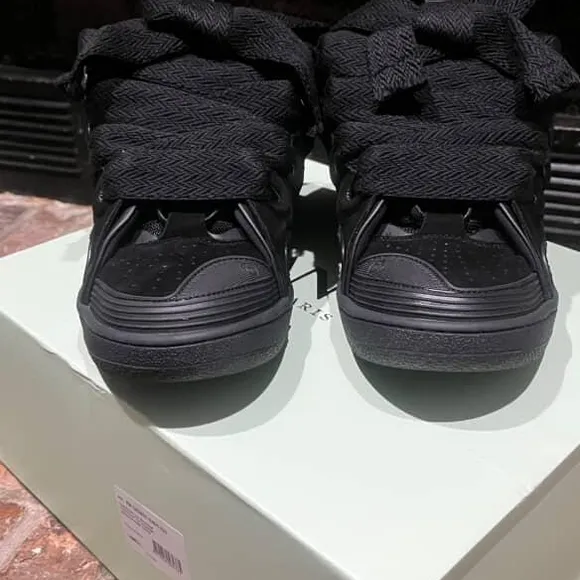 Lamvin Curb Black Sneakers with Thick Laces