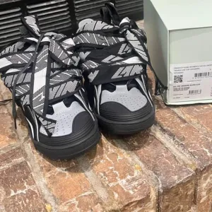 Lamvin Curb Sneaker Black Reflective Size 42 Stylish Black and Gray Sneakers