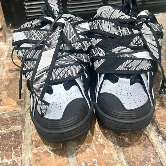 Lamvin Curb Sneaker Black Reflective Size 42 Stylish Black and Gray Sneakers