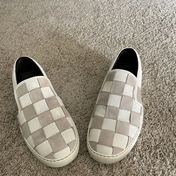 Lanvin Mens Suede Slip-on Sneakers