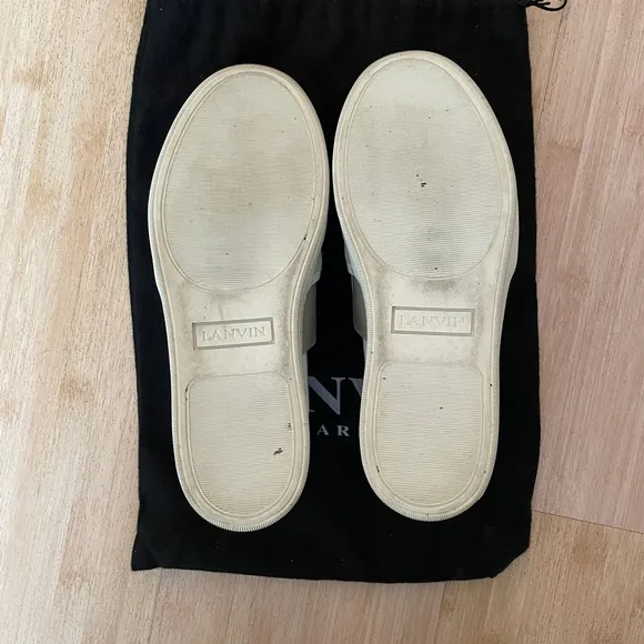 Lanvin Mens Suede Slip-on Sneakers
