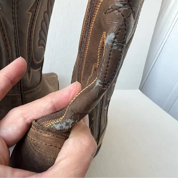 Laredo Lea Vamp Fox 5732 Embroidered Leather Western Boots sz‎ 8.5