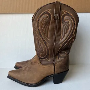 Laredo Lea Vamp Fox 5732 Embroidered Leather Western Boots sz‎ 8.5