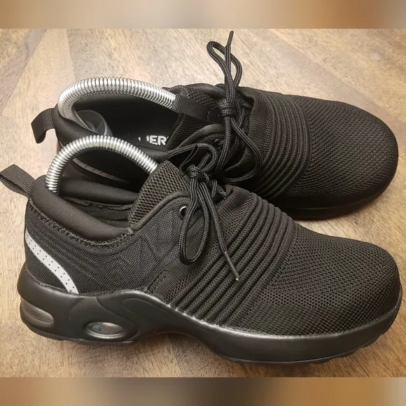 Larnmern FLEX Black Steel Toe Work Shoes Womens Size 6.5
