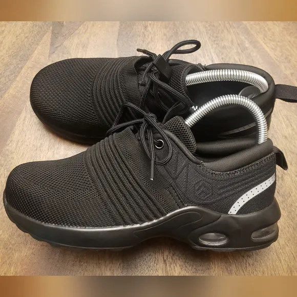 Larnmern FLEX Black Steel Toe Work Shoes Womens Size 6.5