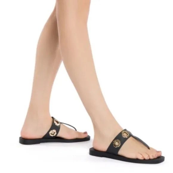 Larrounde Women Shoes Milan S Black Sandals PVC Size 10/11
