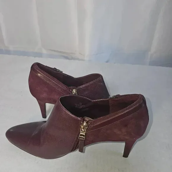 Lauren by Ralph Lauren Women Pablo Ankle Boots Deep Maroon Sz 9.5