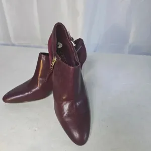 Lauren by Ralph Lauren Women Pablo Ankle Boots Deep Maroon Sz 9.5