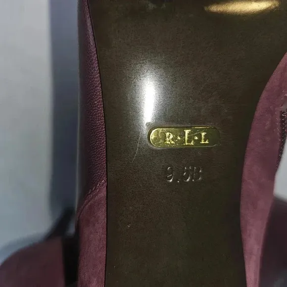 Lauren by Ralph Lauren Women Pablo Ankle Boots Deep Maroon Sz 9.5