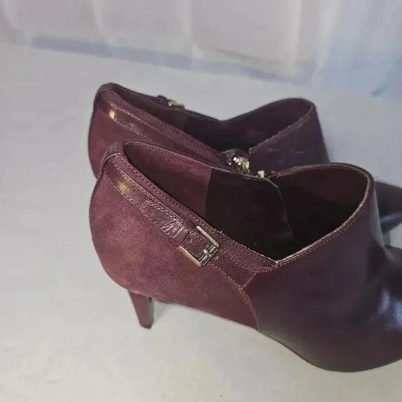 Lauren by Ralph Lauren Women Pablo Ankle Boots Deep Maroon Sz 9.5