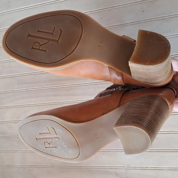 Lauren Ralph Lauren Dylan Suede Leather Mid Heel Boots. Size 8.5