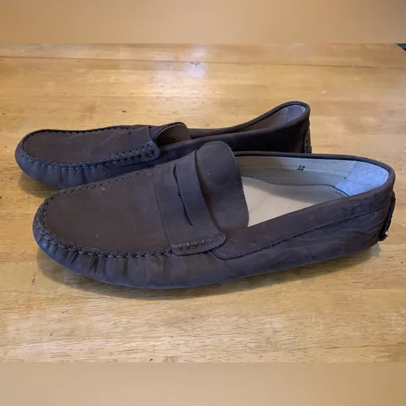 LAURENT EFFEL  Nubuck Leather Driving SHOES Slippers US 13 / EU 46 Nubby soles