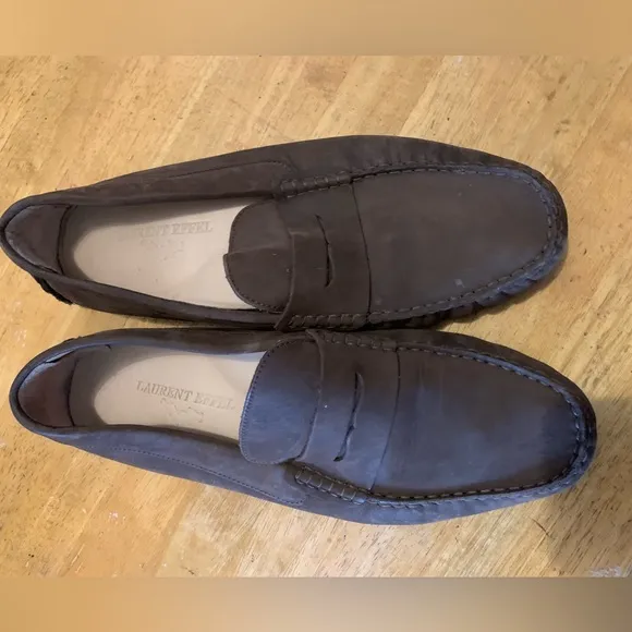LAURENT EFFEL  Nubuck Leather Driving SHOES Slippers US 13 / EU 46 Nubby soles