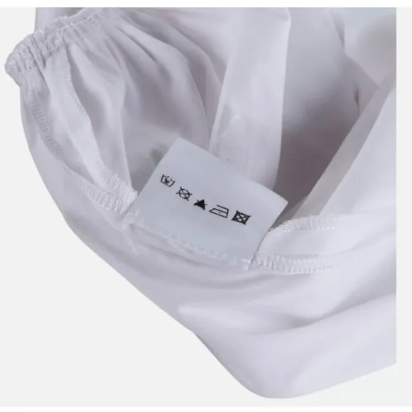 L’AUTRE CHOSE White Ruffle Collar Pintuck Pouf Skirt Shirt Dress 44 - $410 - NWT