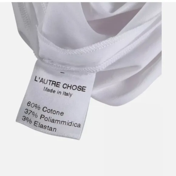 L’AUTRE CHOSE White Ruffle Collar Pintuck Pouf Skirt Shirt Dress 44 - $410 - NWT