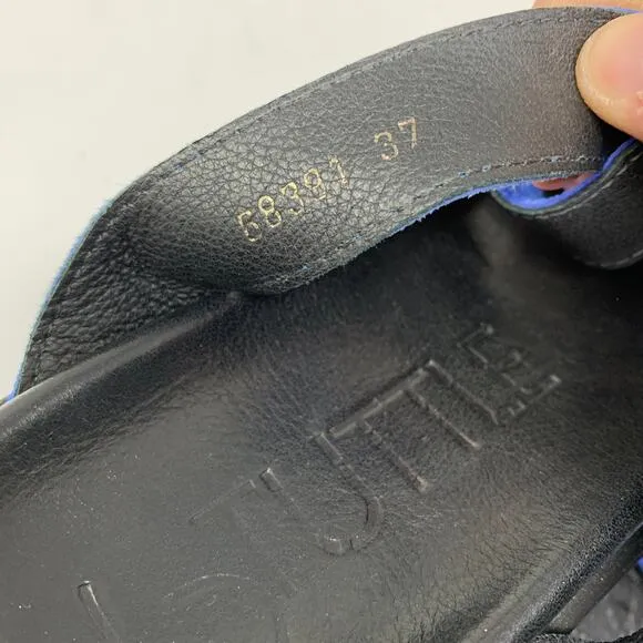 LD Tuttle Women's Size 37 US 7 The Unit Slide Sandals Royal Blue Suede