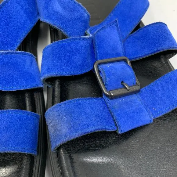 LD Tuttle Women's Size 37 US 7 The Unit Slide Sandals Royal Blue Suede