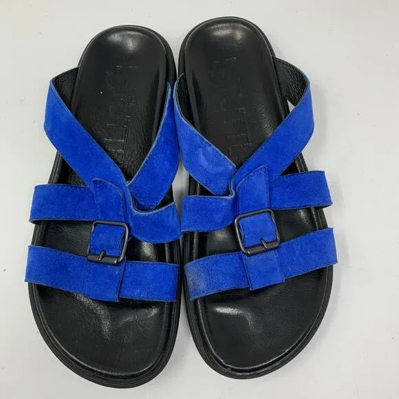 LD Tuttle Women's Size 37 US 7 The Unit Slide Sandals Royal Blue Suede