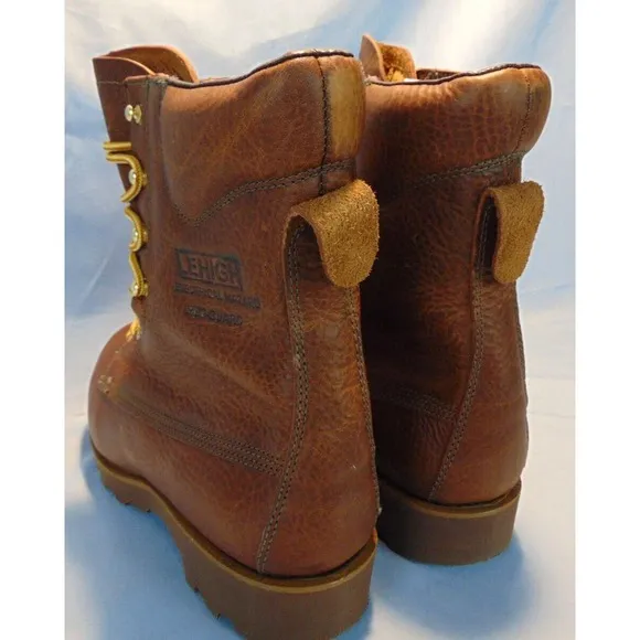 Lehigh Leather Safety Shoes Power Cushion 8&quot; Steel Toe Work Boots Unisex