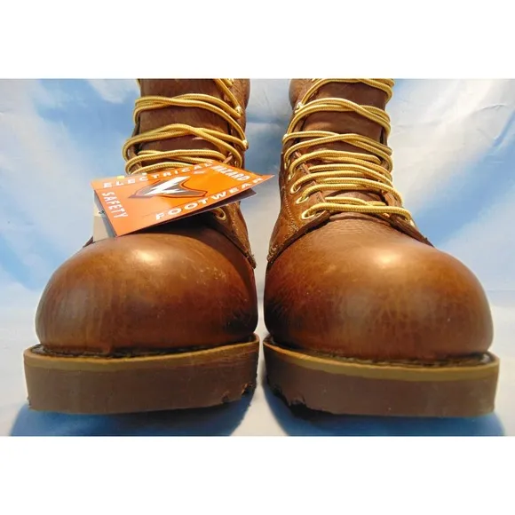 Lehigh Leather Safety Shoes Power Cushion 8&quot; Steel Toe Work Boots Unisex