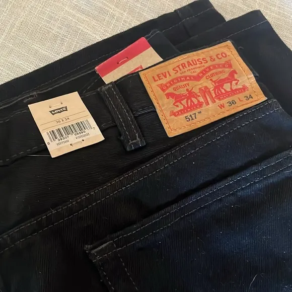 Levi's® Mens 517™ | Bootcut Jeans | 36x34 | Black | NWT
