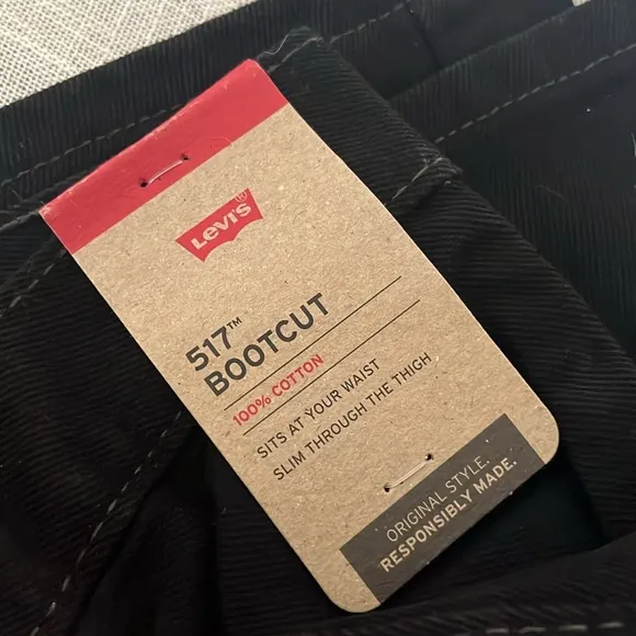 Levi's® Mens 517™ | Bootcut Jeans | 36x34 | Black | NWT