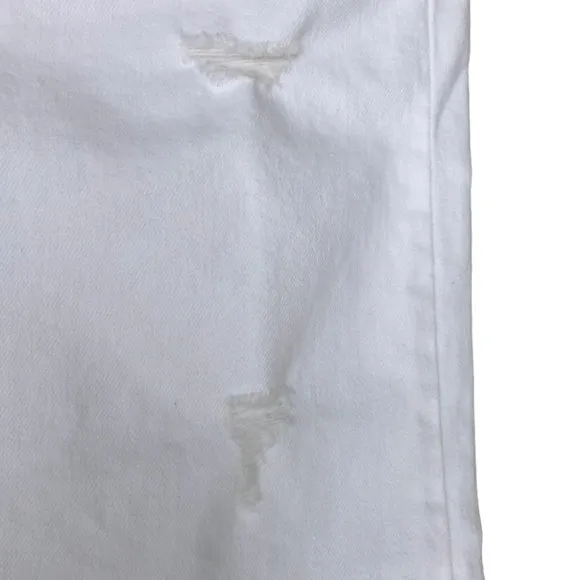 Levi’s Premium Wedgie Skinny Distressed Size 24W White Crop High Waist Rise