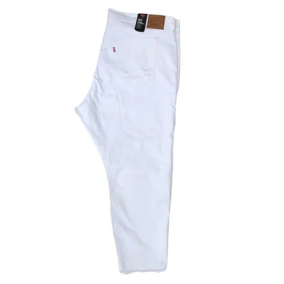 Levi’s Premium Wedgie Skinny Distressed Size 24W White Crop High Waist Rise