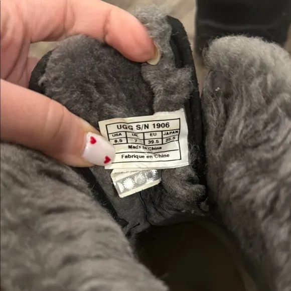 Lightly worn UGG Black Fur-Lined Boots size 8.5