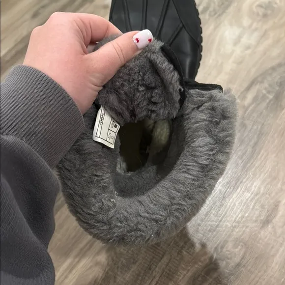 Lightly worn UGG Black Fur-Lined Boots size 8.5