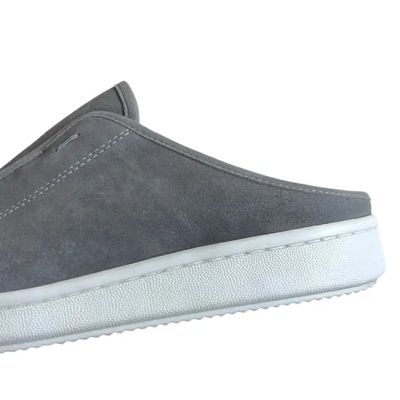 Like New Eileen Fisher Leather Pacy Slip-On Mule Sneakers Grey 9