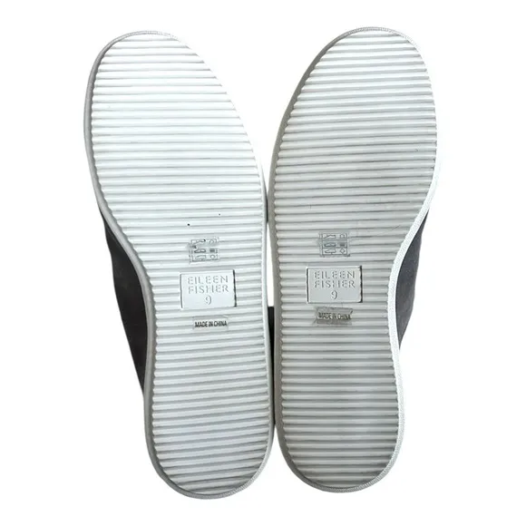 Like New Eileen Fisher Leather Pacy Slip-On Mule Sneakers Grey 9