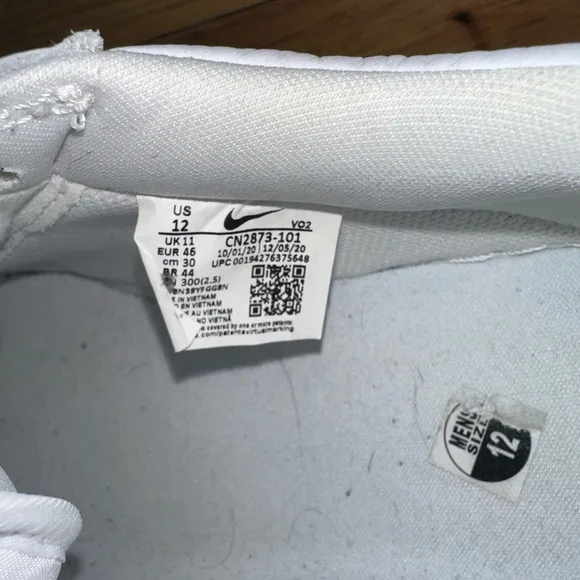 Like New Nike Air Force 1 Craft White Sz 12