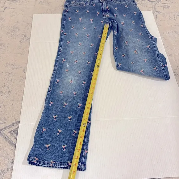 LILLY PULITZER Pink Martini Margarita Jeans Size 10 Blue