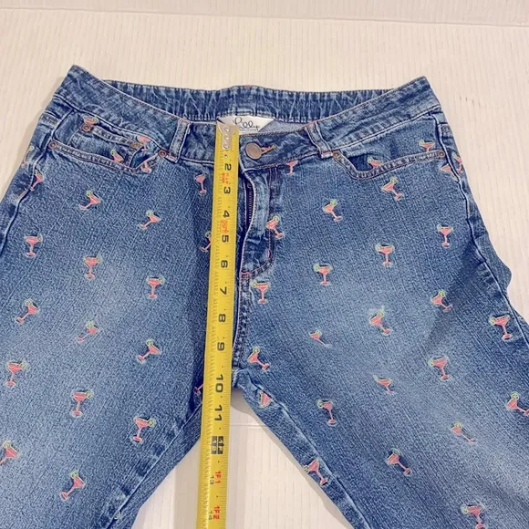LILLY PULITZER Pink Martini Margarita Jeans Size 10 Blue