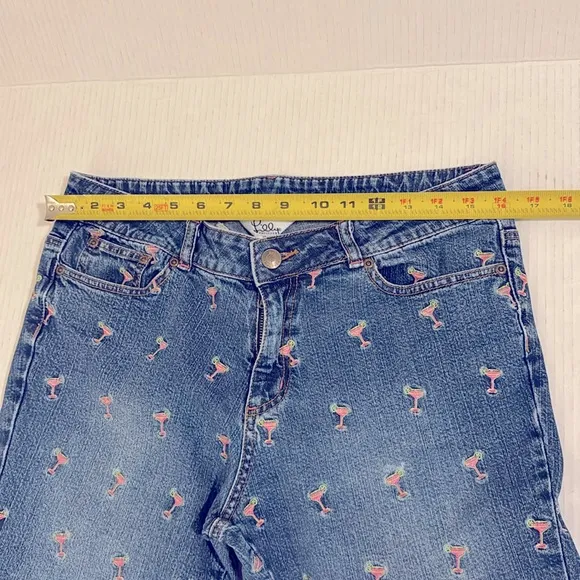 LILLY PULITZER Pink Martini Margarita Jeans Size 10 Blue