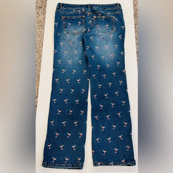 LILLY PULITZER Pink Martini Margarita Jeans Size 10 Blue