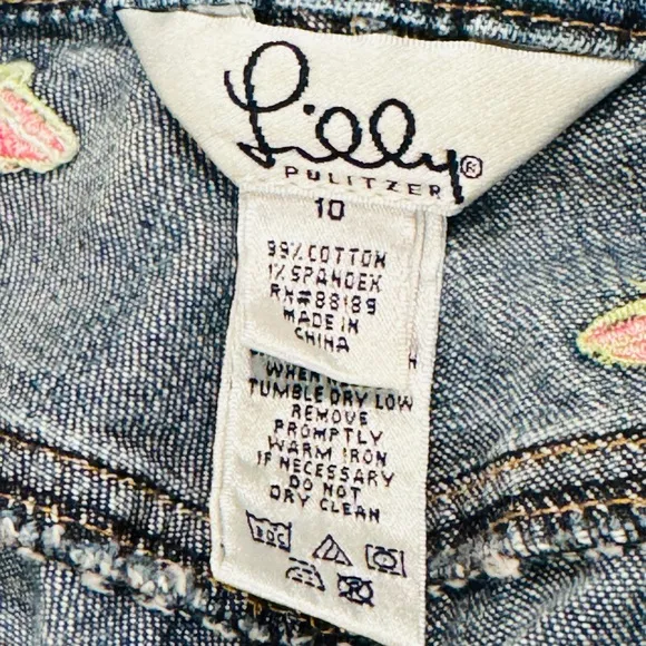 LILLY PULITZER Pink Martini Margarita Jeans Size 10 Blue