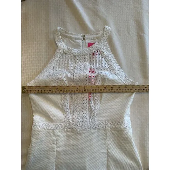 Lily Pulitzer Charlize Dress Sz 4 Halter White Lined Stretch Shift NWT