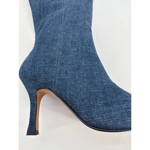 Lisa Vicky Over The Knee Boots Ave Dark Blue Denim Size 9.5 New Awesome