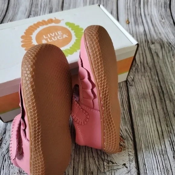 Livie and Luca Ruche Sandals Pink Color New Without Box