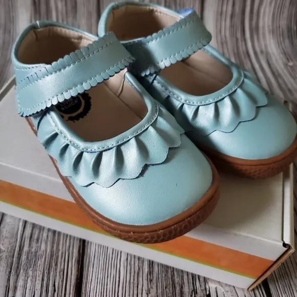 Livie and Luca Ruche Shoes Blue Shimmer New in Box