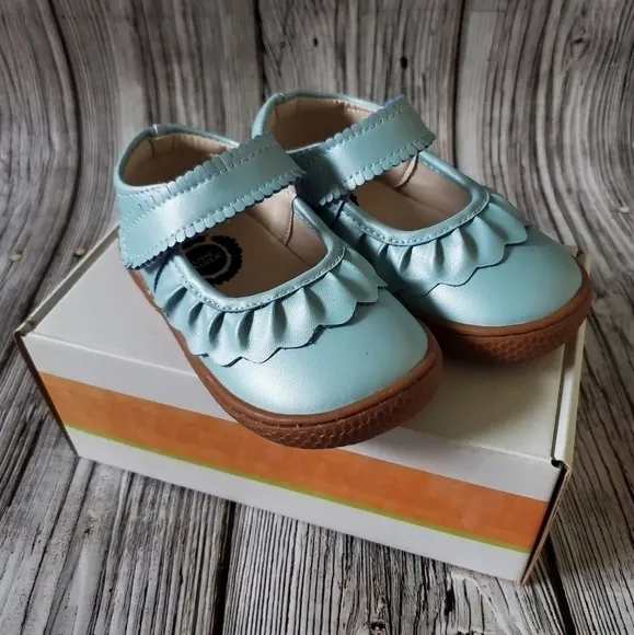 Livie and Luca Ruche Shoes Blue Shimmer New in Box