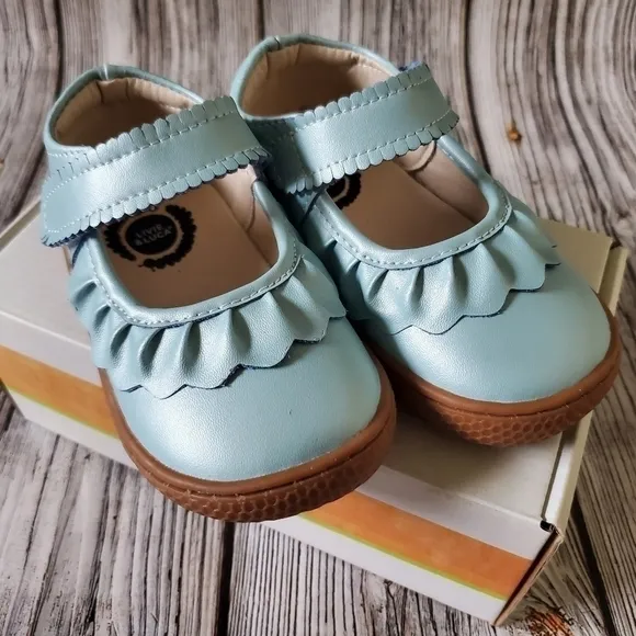 Livie and Luca Ruche Shoes Blue Shimmer New Without Box