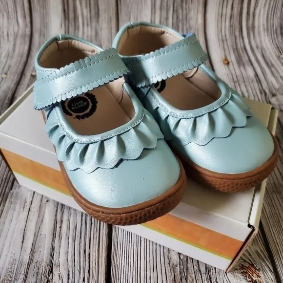 Livie and Luca Ruche Shoes Blue Shimmer New Without Box