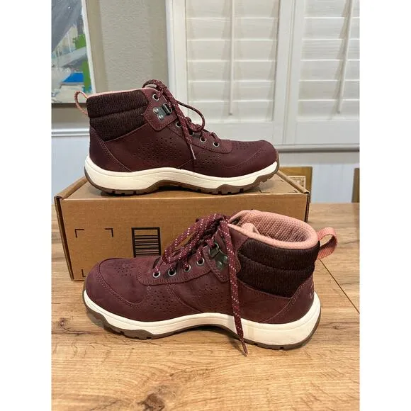 L.L. Bean Womens Trailduster Hiking Boots Burgundy Leather Size 8.5 NWOB Durable