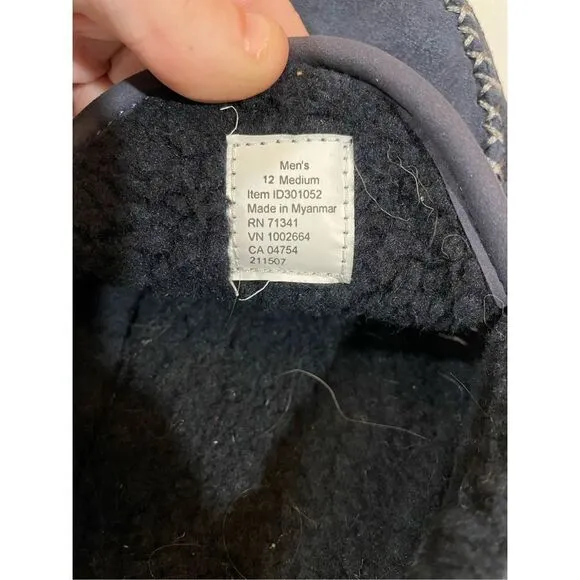 L.L.Bean Mountain Slippers Men's Shoes Carbon Navy Sz 12M