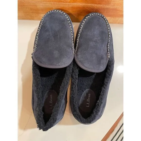 L.L.Bean Mountain Slippers Men's Shoes Carbon Navy Sz 12M