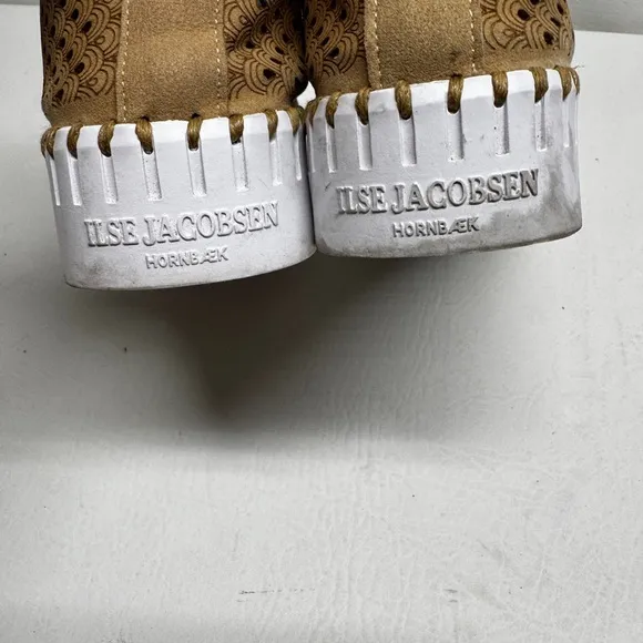 llse Jacobsen perforated Tan Perforated Slip-On Sneakers size 40 US 9.5-10