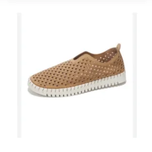 llse Jacobsen perforated Tan Perforated Slip-On Sneakers size 40 US 9.5-10